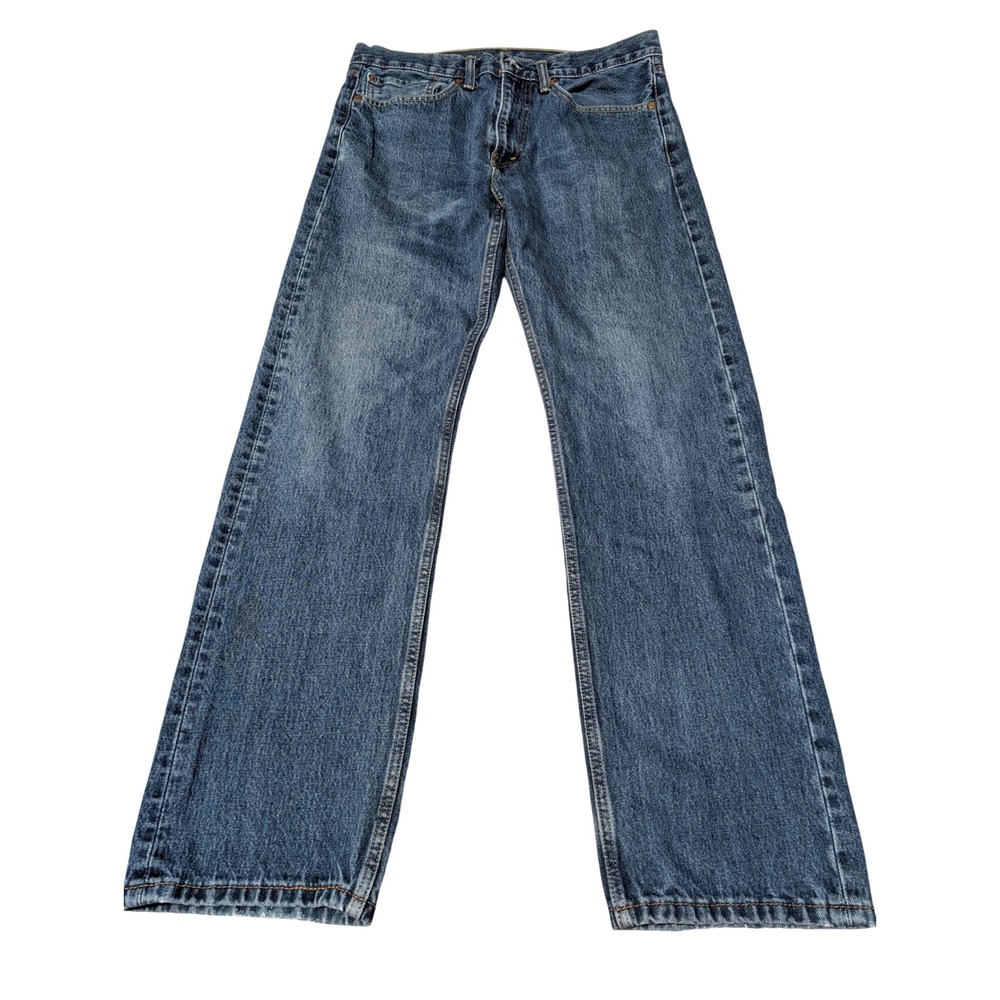 Levi's Jeans Mens 34x32 Blue 505 Regular Fit Straight Leg Denim Classic Workwear